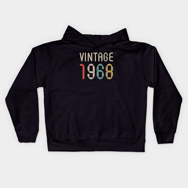 Vintage 1968 54 years old birthday Kids Hoodie by hoopoe